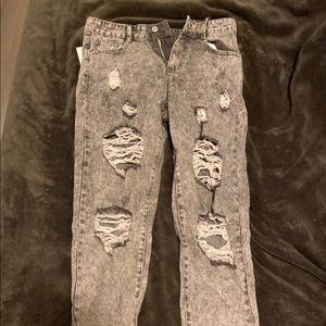 NastyGal Distressed Slouch Jeans